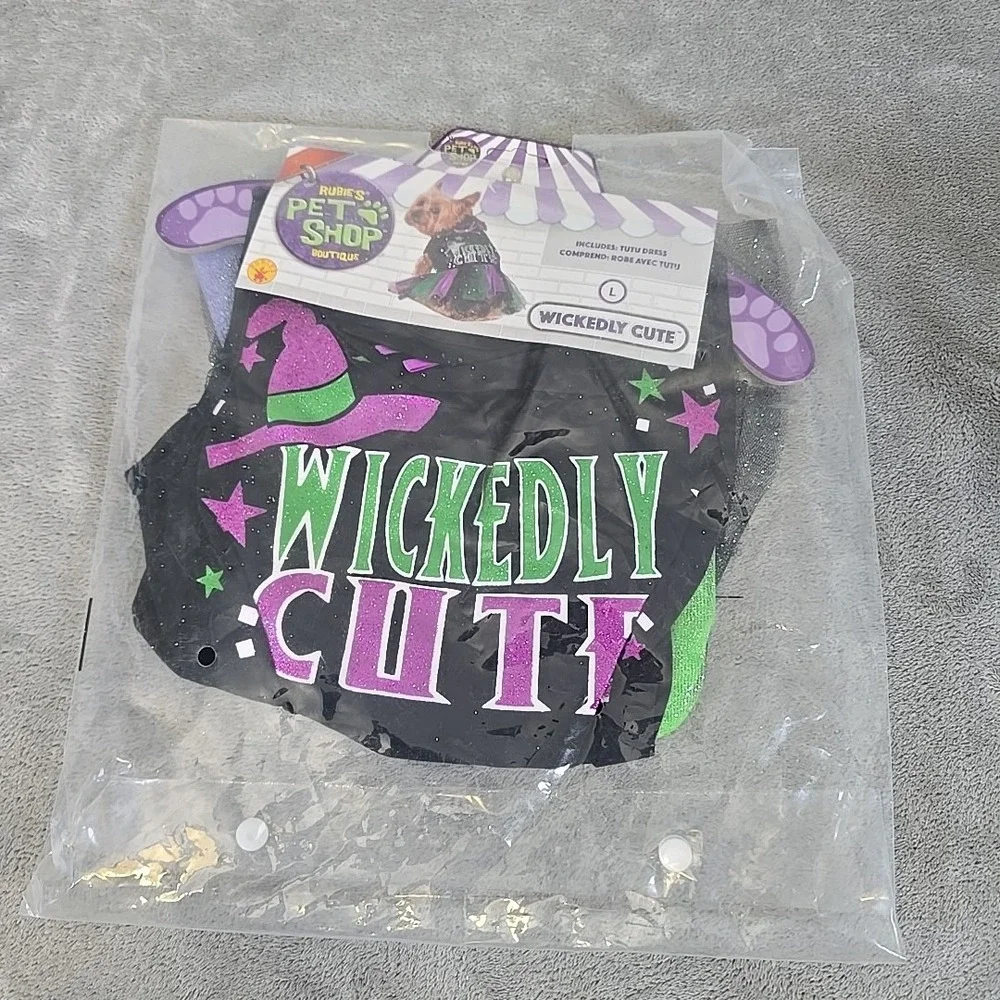 Rubie's Pet Shop Doggy Holloween Costume Large Purple‎ Green Wickedly Cute Tutu